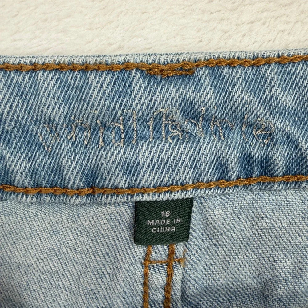Wild Fable 16 Jeans High Rise Straight Ankle Stretch Light Blue Denim Boho Basic