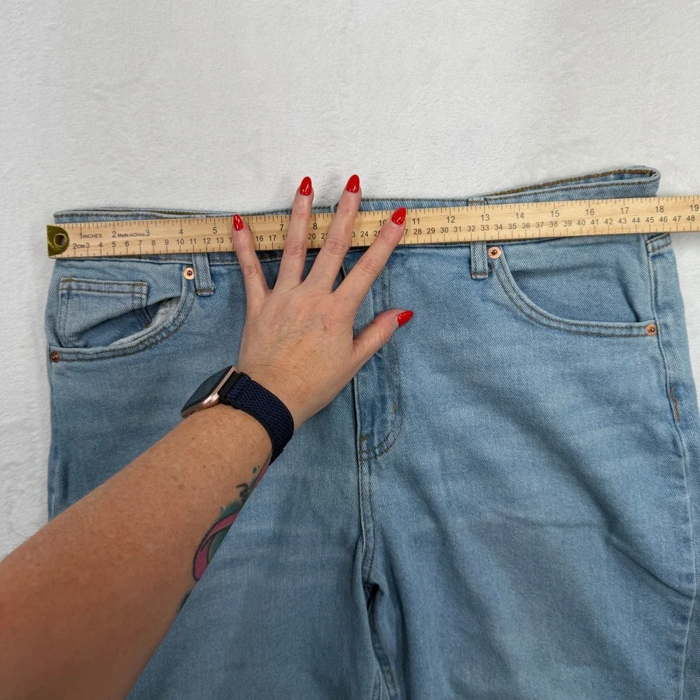 Wild Fable 16 Jeans High Rise Straight Ankle Stretch Light Blue Denim Boho Basic
