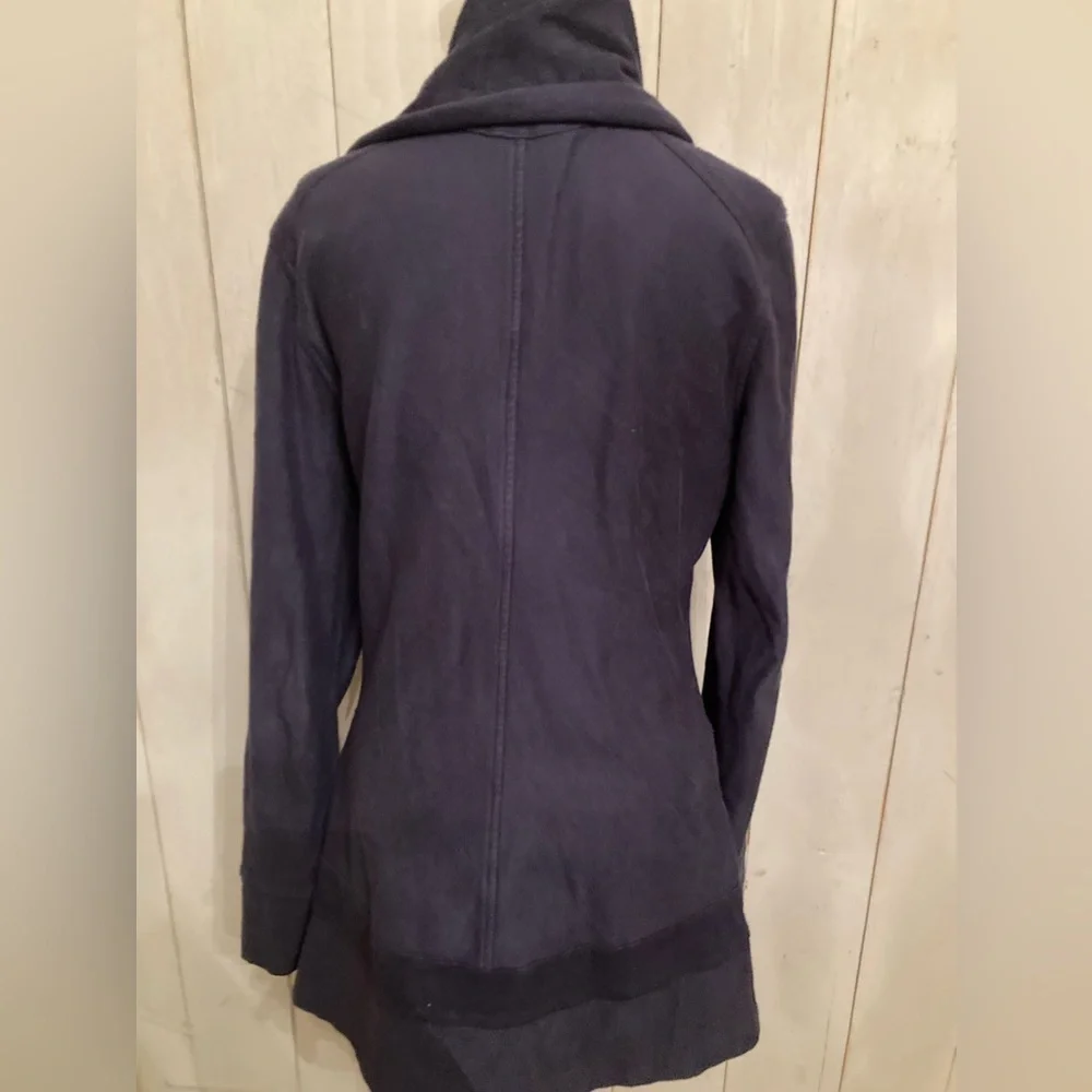 Beyond Yoga Scarf Sweater Fleece Jacket Navy Blue Organic Cotton Size‎ M