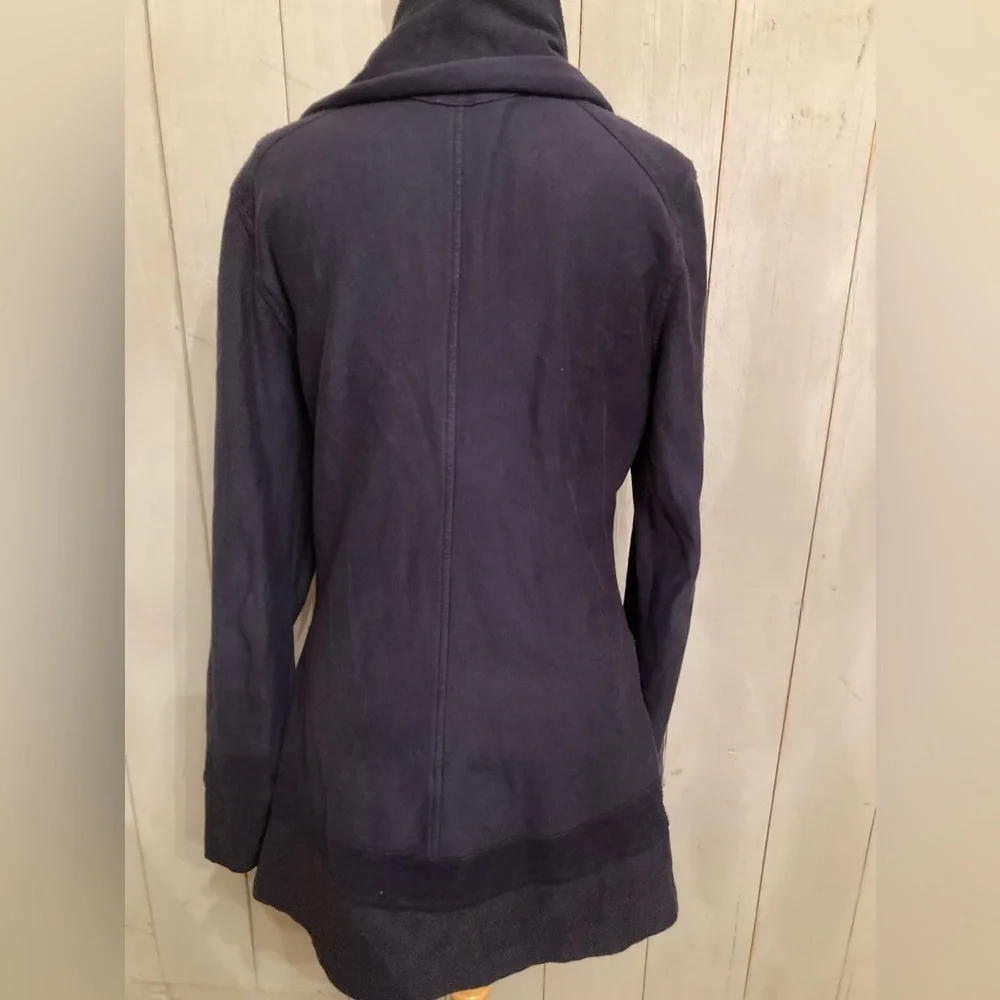 Beyond Yoga Scarf Sweater Fleece Jacket Navy Blue Organic Cotton Size‎ M