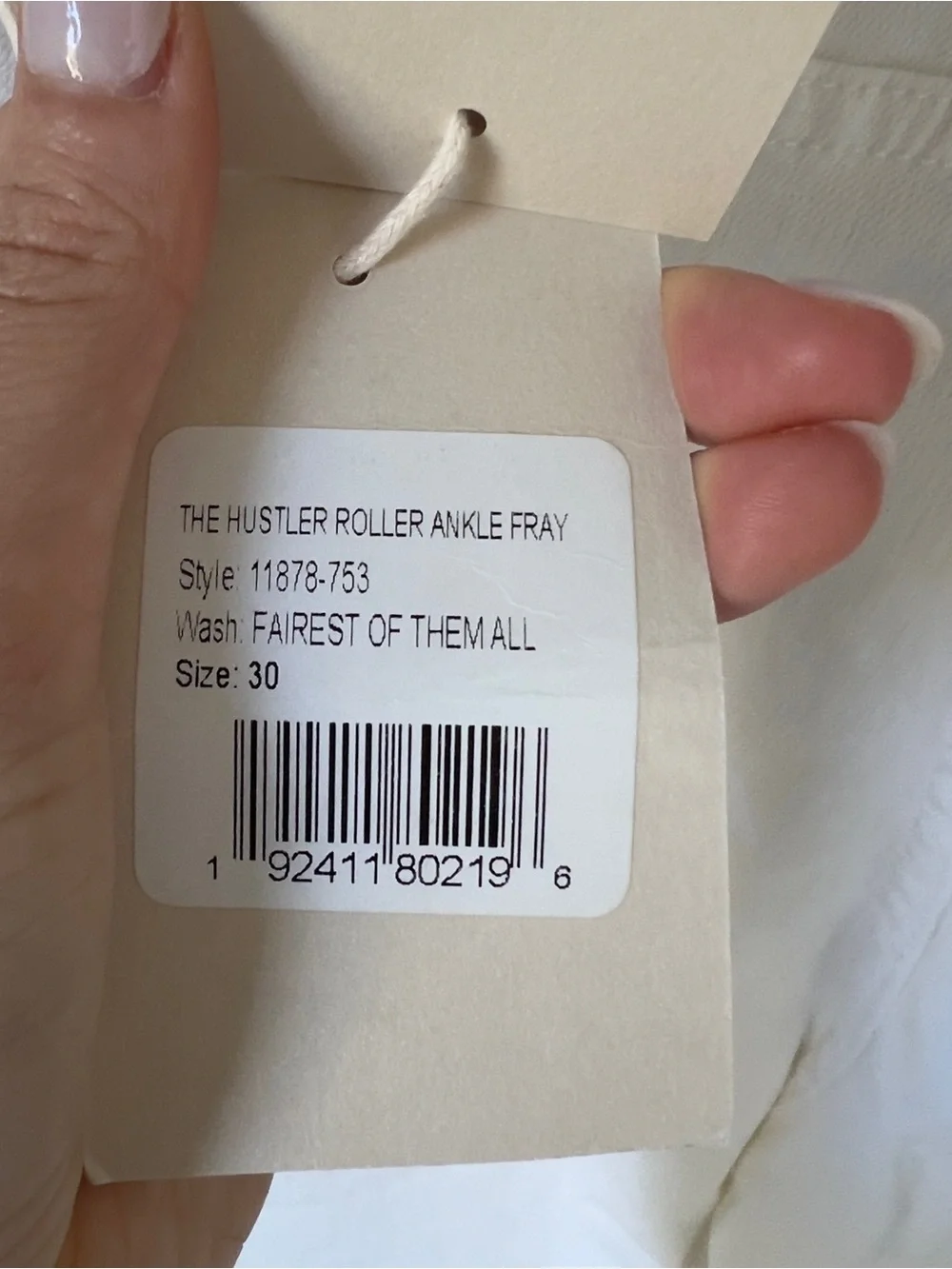 MOTHER The Hustler Roller High-Rise Ankle Jeans in Fairest Of Them All White NWT