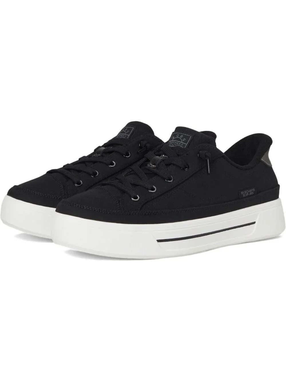 Women's Black Tennis Shoes Classic Pull On Low Top Athletic Running Sneaker