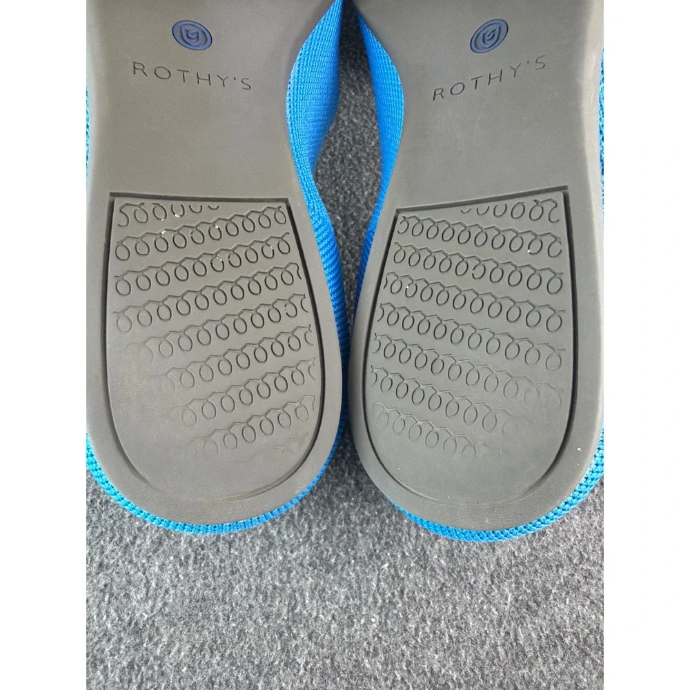 Rothy's The Point Womens 8.5 Blue Knit Pointed Toe Flat Slip On Shoes