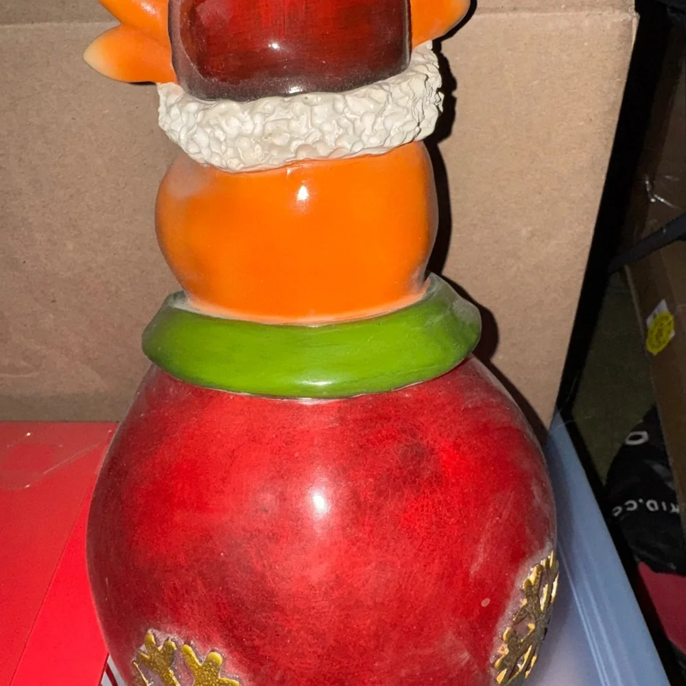 Festive Reindeer Figurine with Red and Green Accents Hanging
