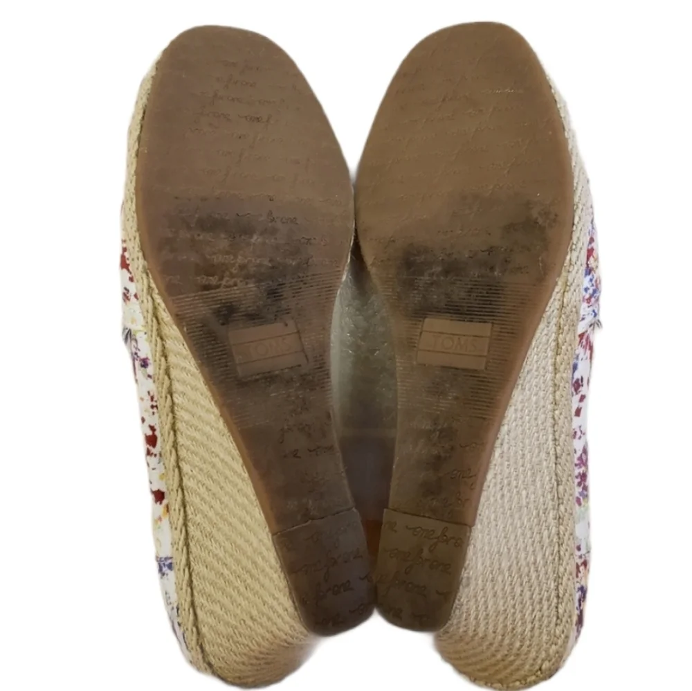 Toms Wedge Heel Platform Sandal Size 9.5 Women's Shoes Espadrille