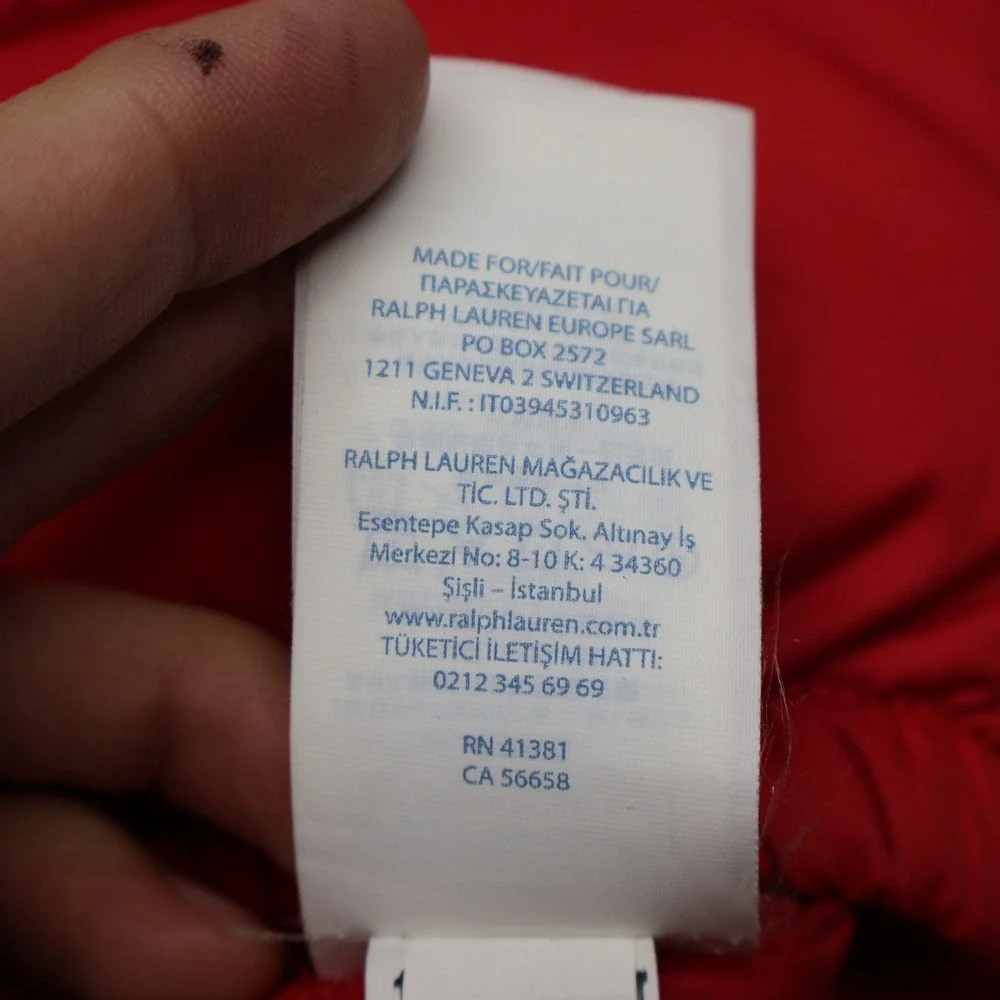 Ralph‎ Lauren Bunting Kids 24M Red Quilted Puffer Snowsuit Winter Mittens Footed