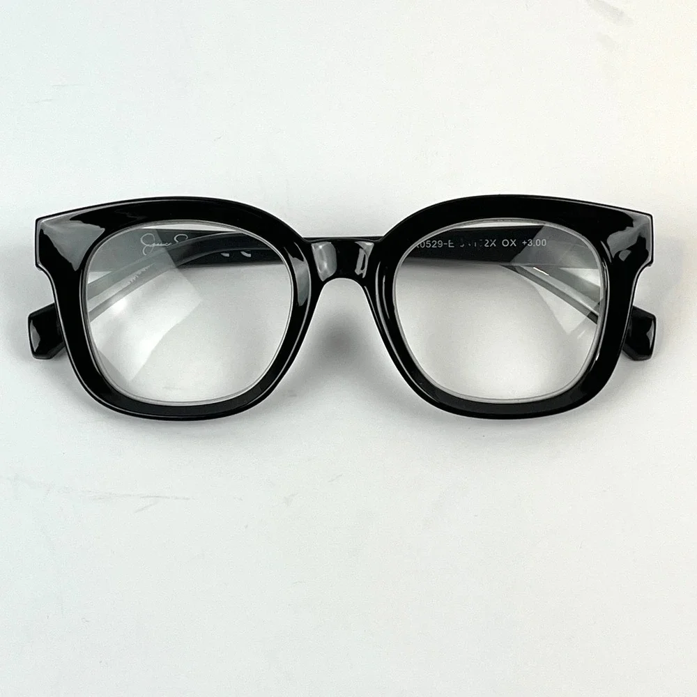 Jessica Simpson Black Square Reading Glasses +3.00 CJSX0529-E Women's Readers