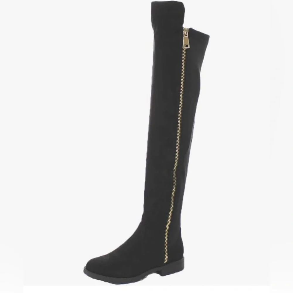 💫 BAMBOO Monterey-05 Over-The-Knee Boots - Women's Size 8 | Black Faux Suede 💫