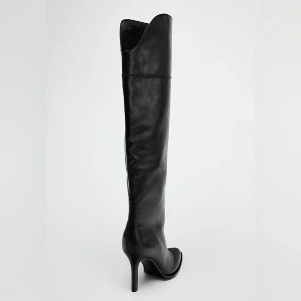 ZARA NWT! XL OVER THE KNEE‎ HEELED BOOTS