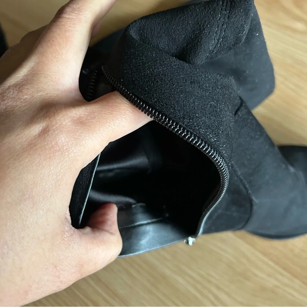 Marc Fisher Black Suede Over the Knee Boots 8M