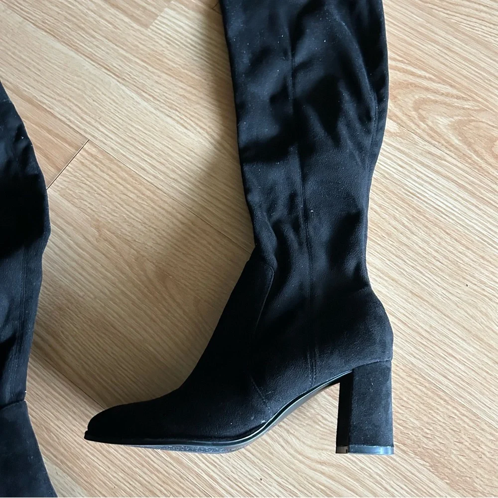 Marc Fisher Black Suede Over the Knee Boots 8M