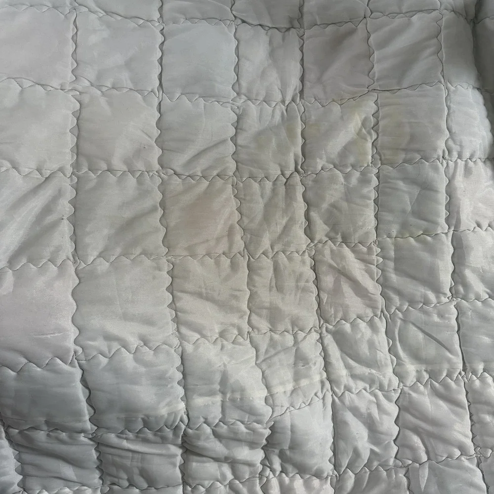 VTG 70s 80s Velvet Quilt Bedspread Patchwork Hippie Boho Blanket Queen 107x82‎