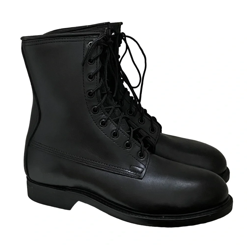 Vintage COVE Shoe Co Biltrite Combat Boots Black Leather Military