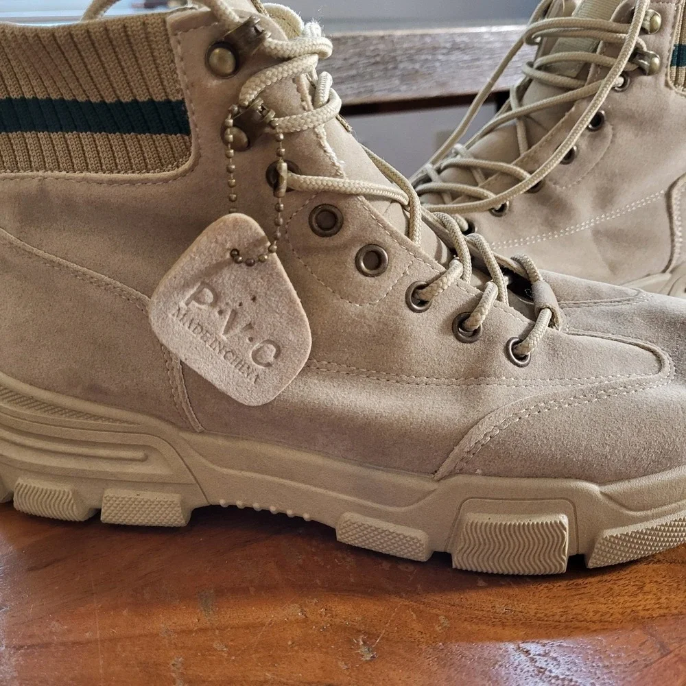 P.V.C tan suede