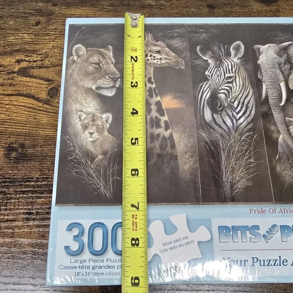 NEW SEALED Bits And Pieces Pride of Africa 300 Large Piece Jigsaw Puzzle Manning