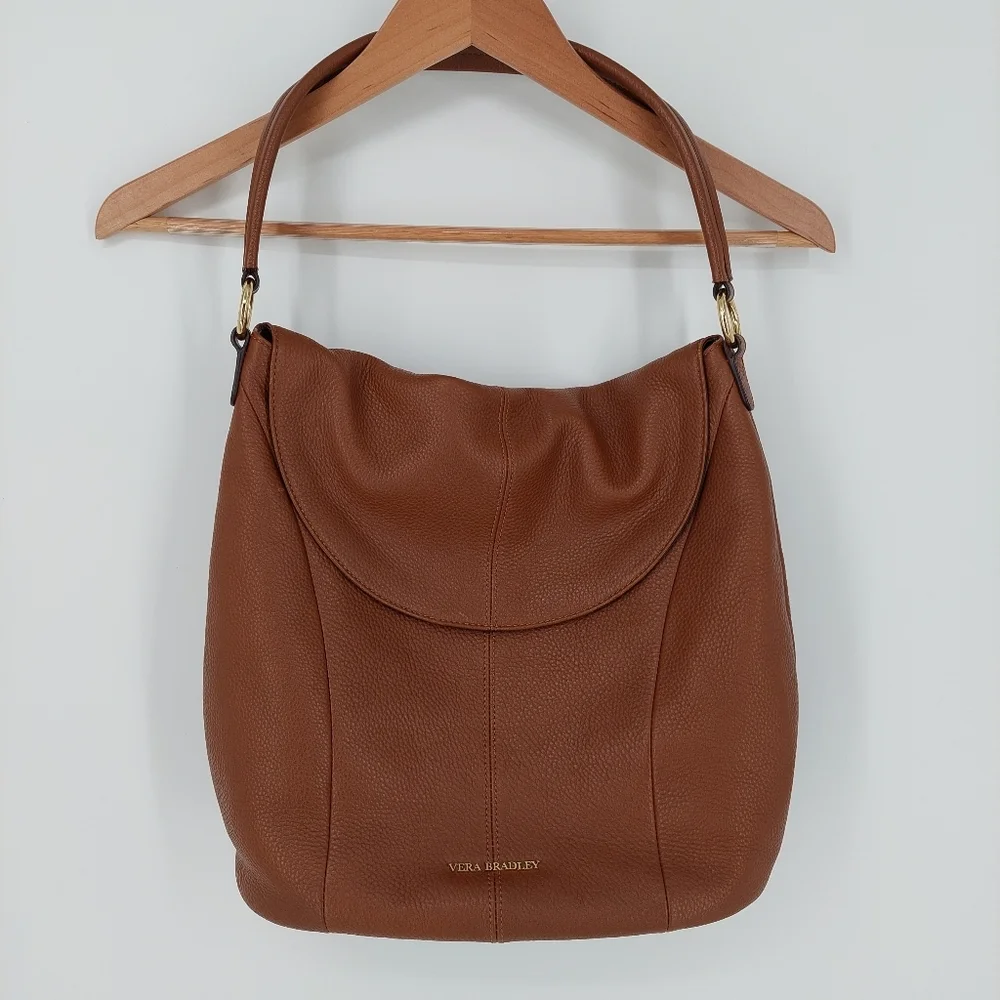 Vera Bradley Brown Hobo Bag With Rosewood Lining