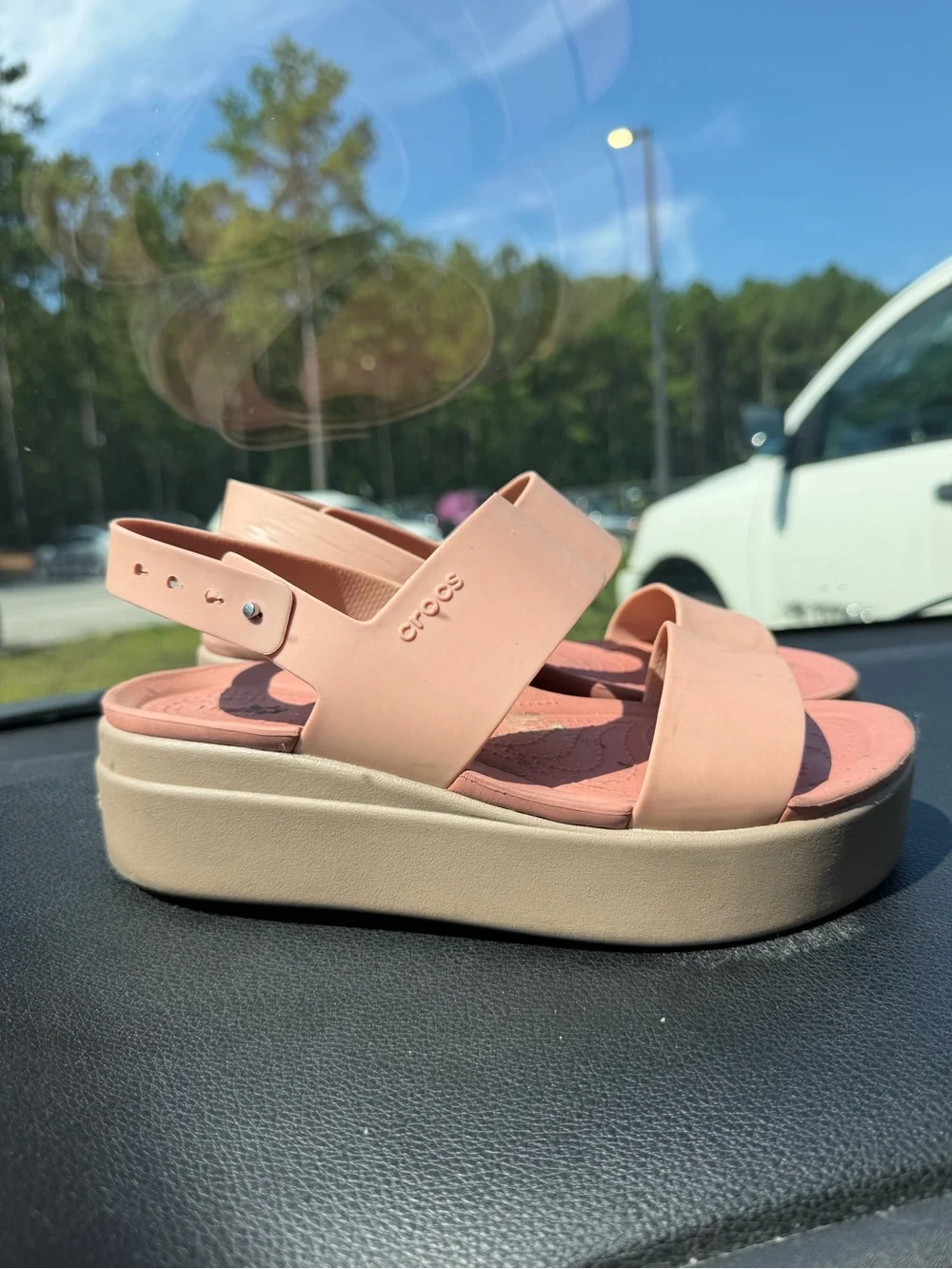 CROCS Brooklyn Wedge Pink Size 7