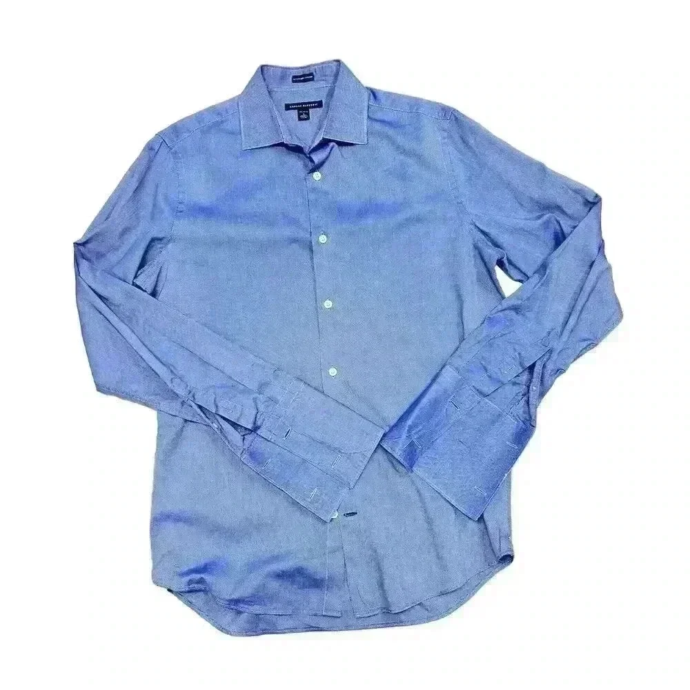 Banana Republic Men's Blue Egyptian Cotton French Cuff Dress Shirt Size S