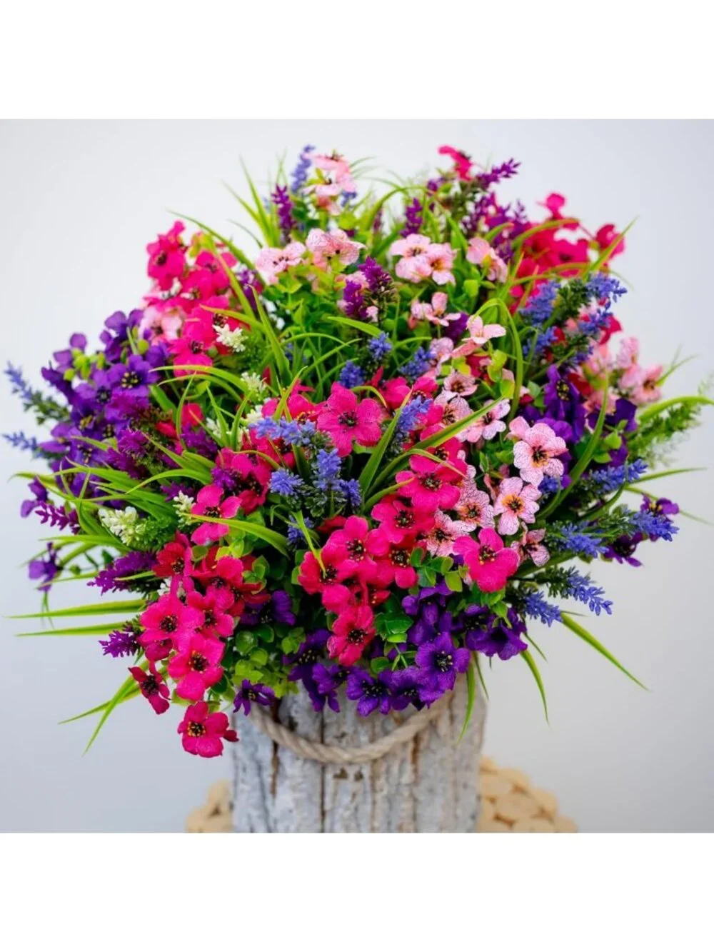 16 Bundles UV Resistant Artificial Flowers - Faux Plants for Garden, Patio