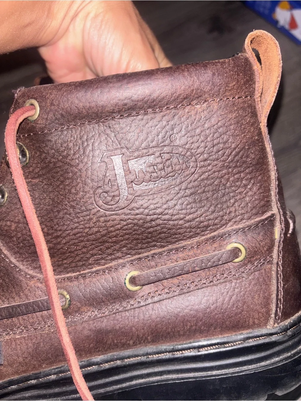 Justin Boots rugged brown