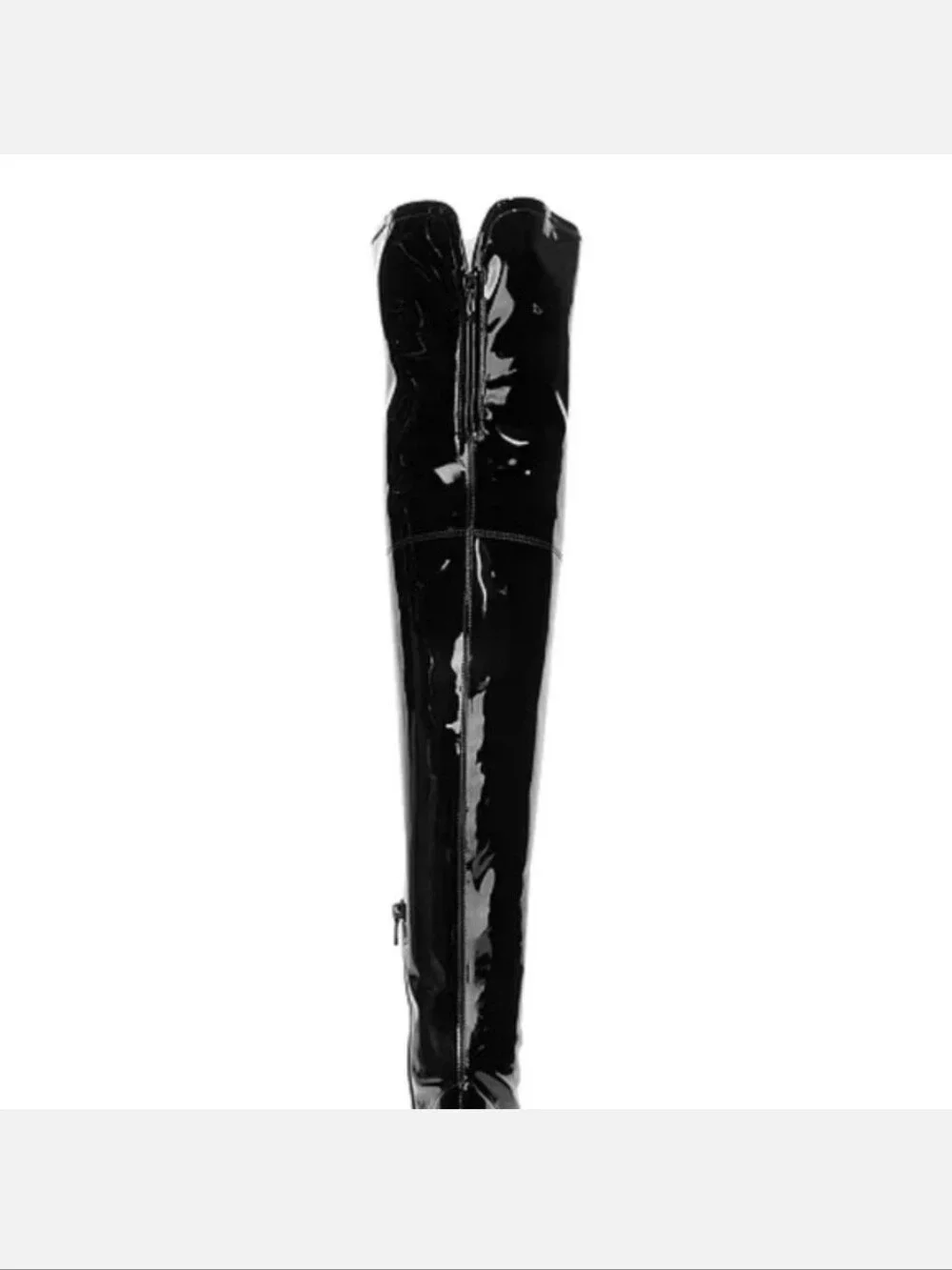 Angelica Kenneth Cole Black Patent Leather Over-the-Knee Block Heel Boots Sz 5M