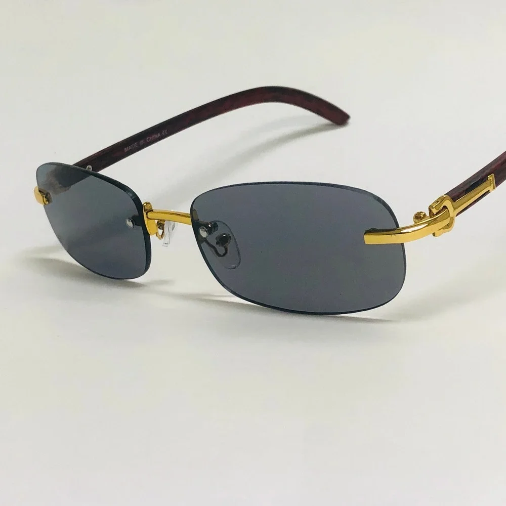 Men Sunglasses Small Framless Elegant‎ UV400 Outdoor Rapper Gangs Style Trendy