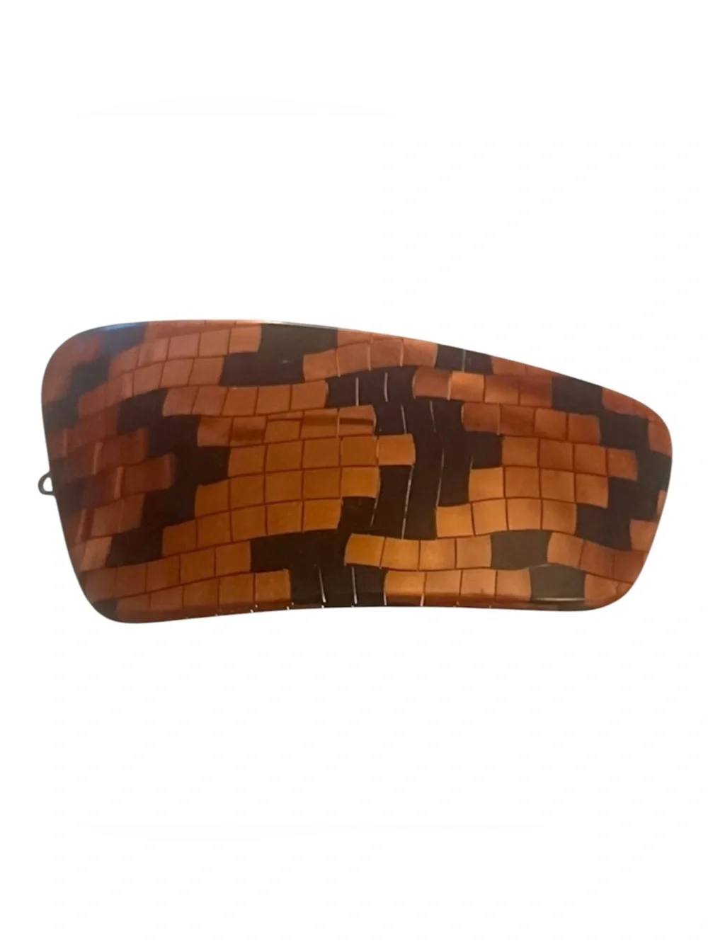 1970’s‎ Vintage Large Brown and Black French Barrette with Wire Clasp, 3.4” Long