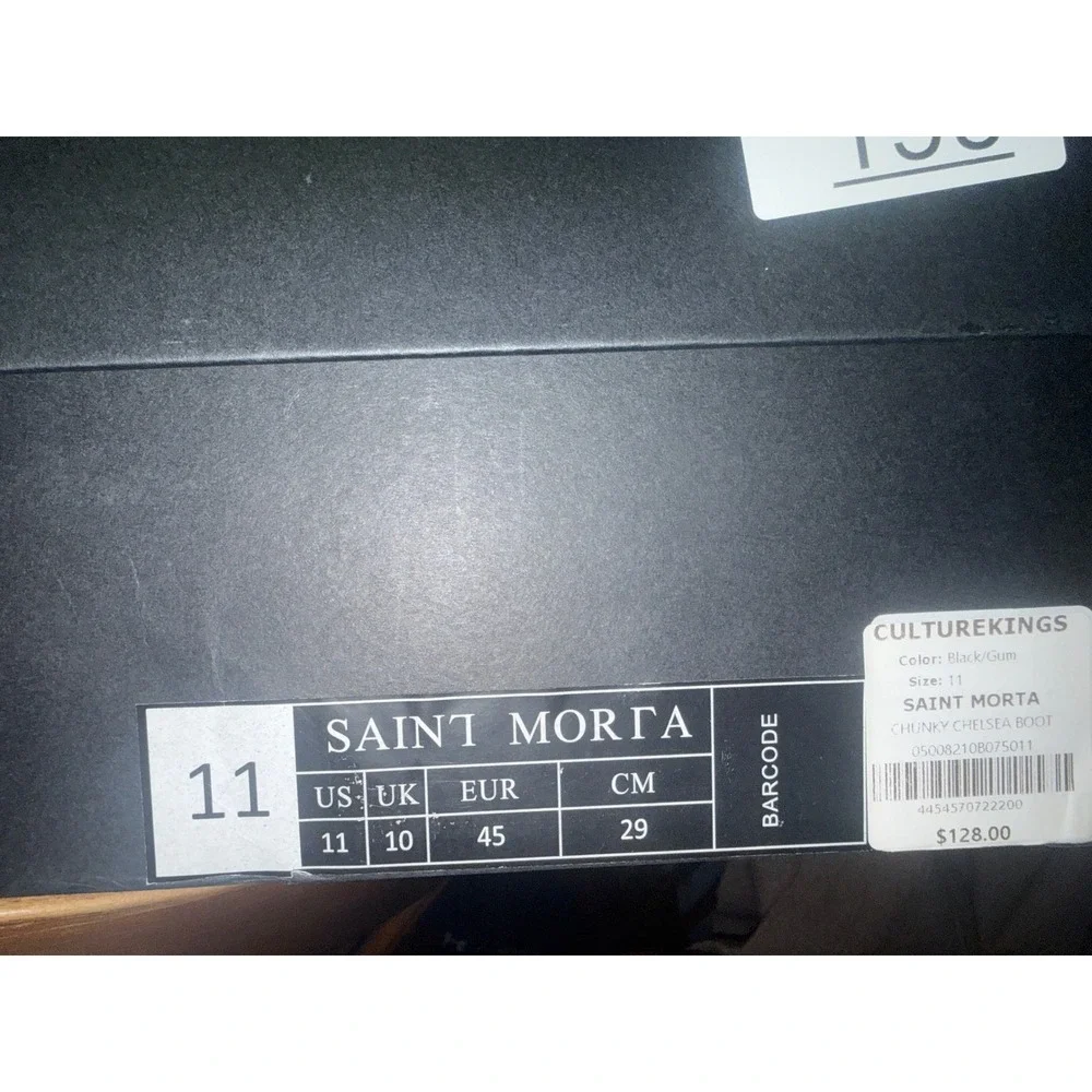 Saint Morta Mens 11 Suede Chelsea Boots Black Lug Sole Ankle Streetwear Pull‎ On