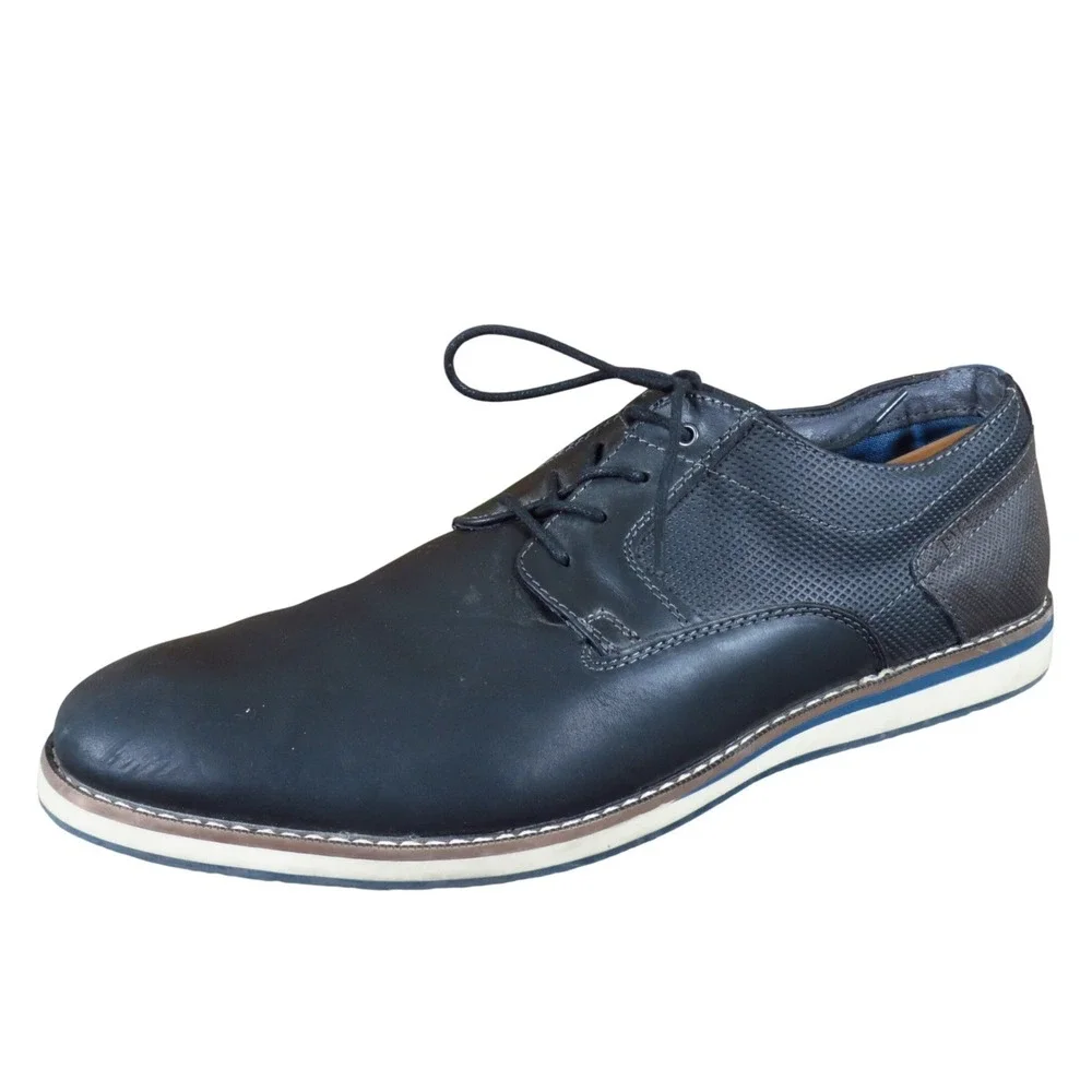 Nunn Bush Circuit Plain Toe Men Casual Oxford Size 13 Medium Black‎ Leather
