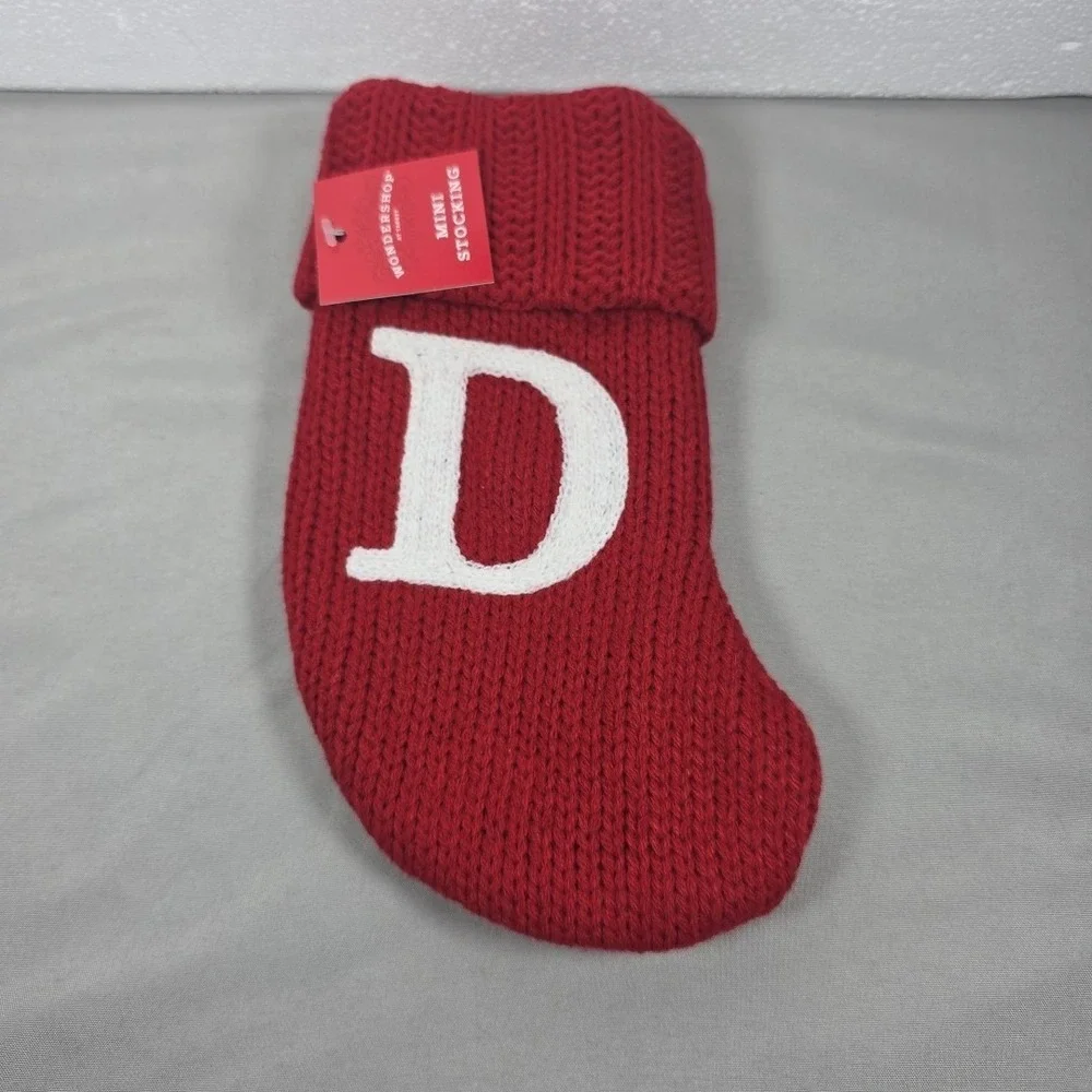 Letter D Wondershop Monogram Mini‎ Christmas Stocking Initial Red Knit Target
