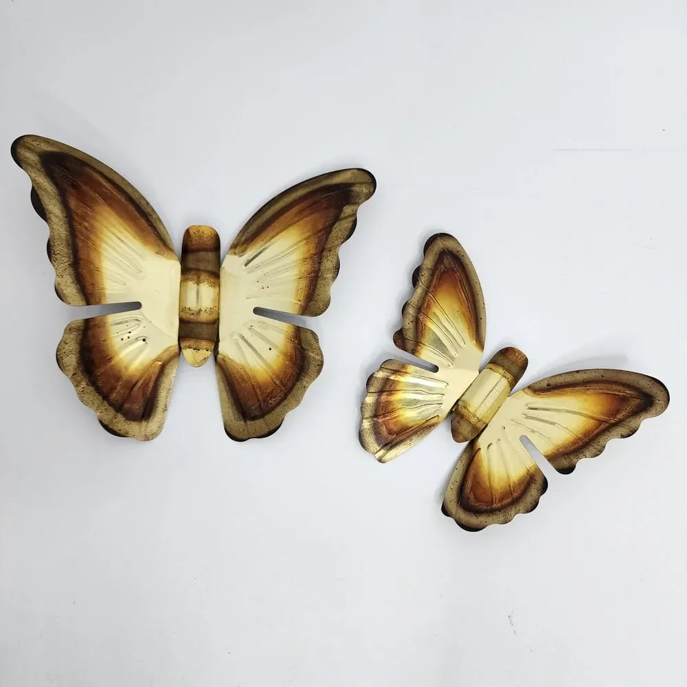 Decorative Wall Butterflies Lightweight Metal - Set‎ of 2