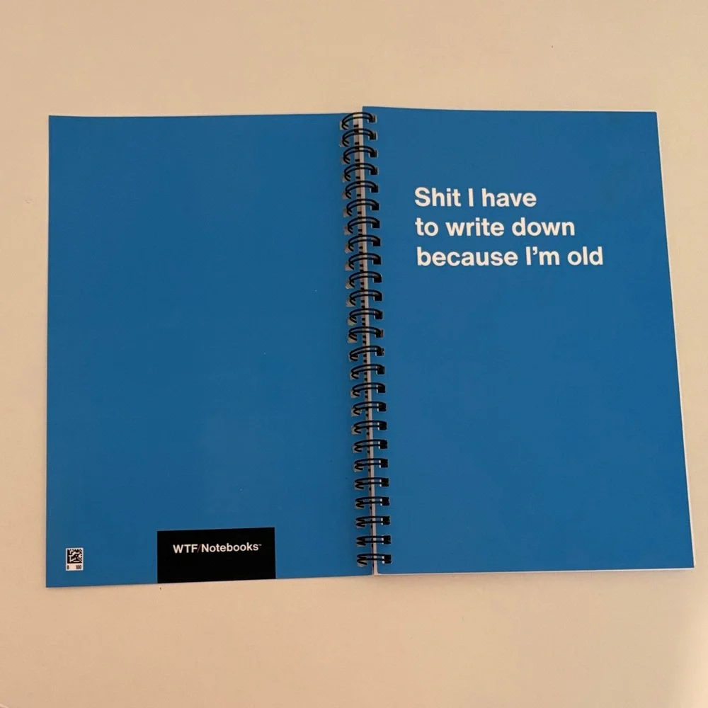 wtf notebooks blue spiral