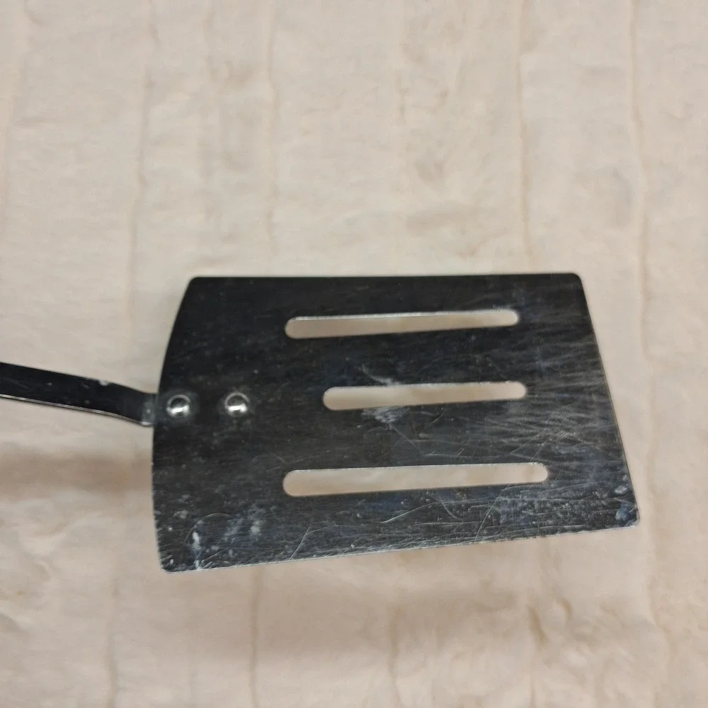 Vintage Ekco Stainless Mid-Century USA Long Handle Slotted Spatula Flipper 19