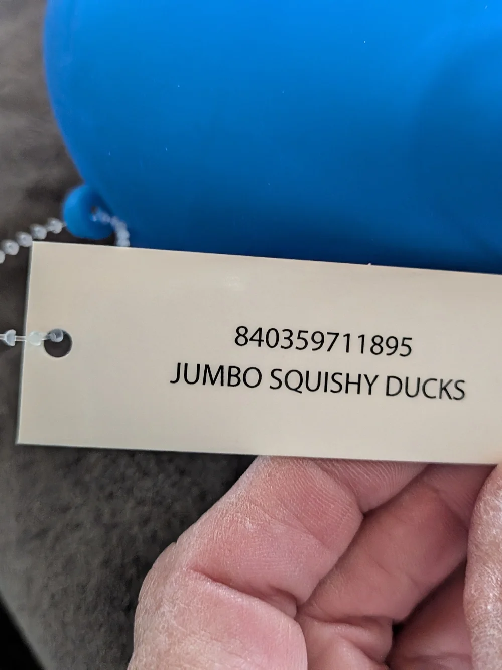 Blue Rubber Duck Bird Toy with Orange Beak