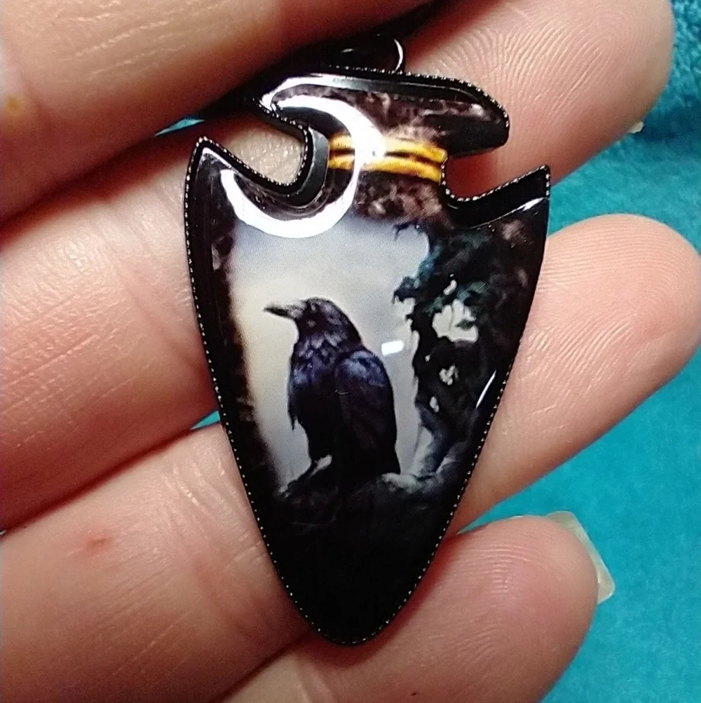Black keychain black crow jewelry