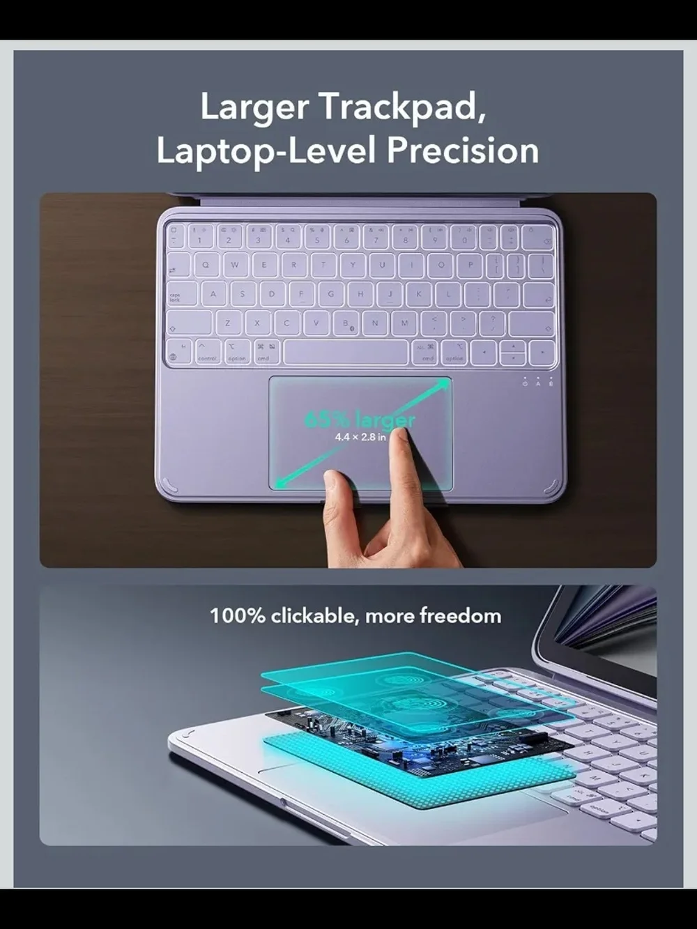 ESR iPad Air 11 Keyboard Case M4 M3 M2 Air 4 5 Magnetic Trackpad Purple 2026