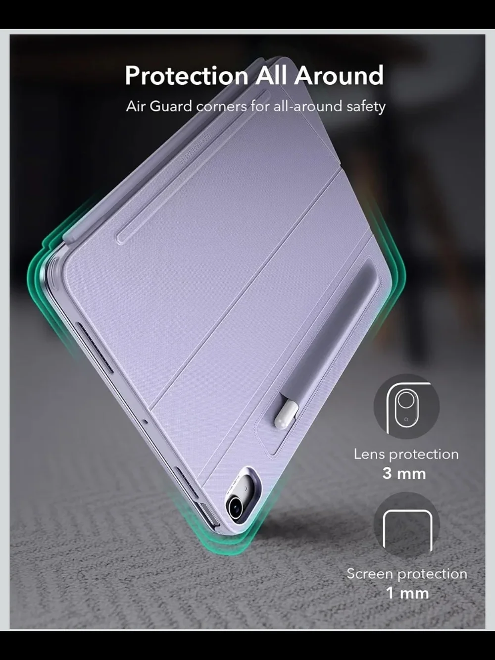 ESR iPad Air 11 Keyboard Case M4 M3 M2 Air 4 5 Magnetic Trackpad Purple 2026