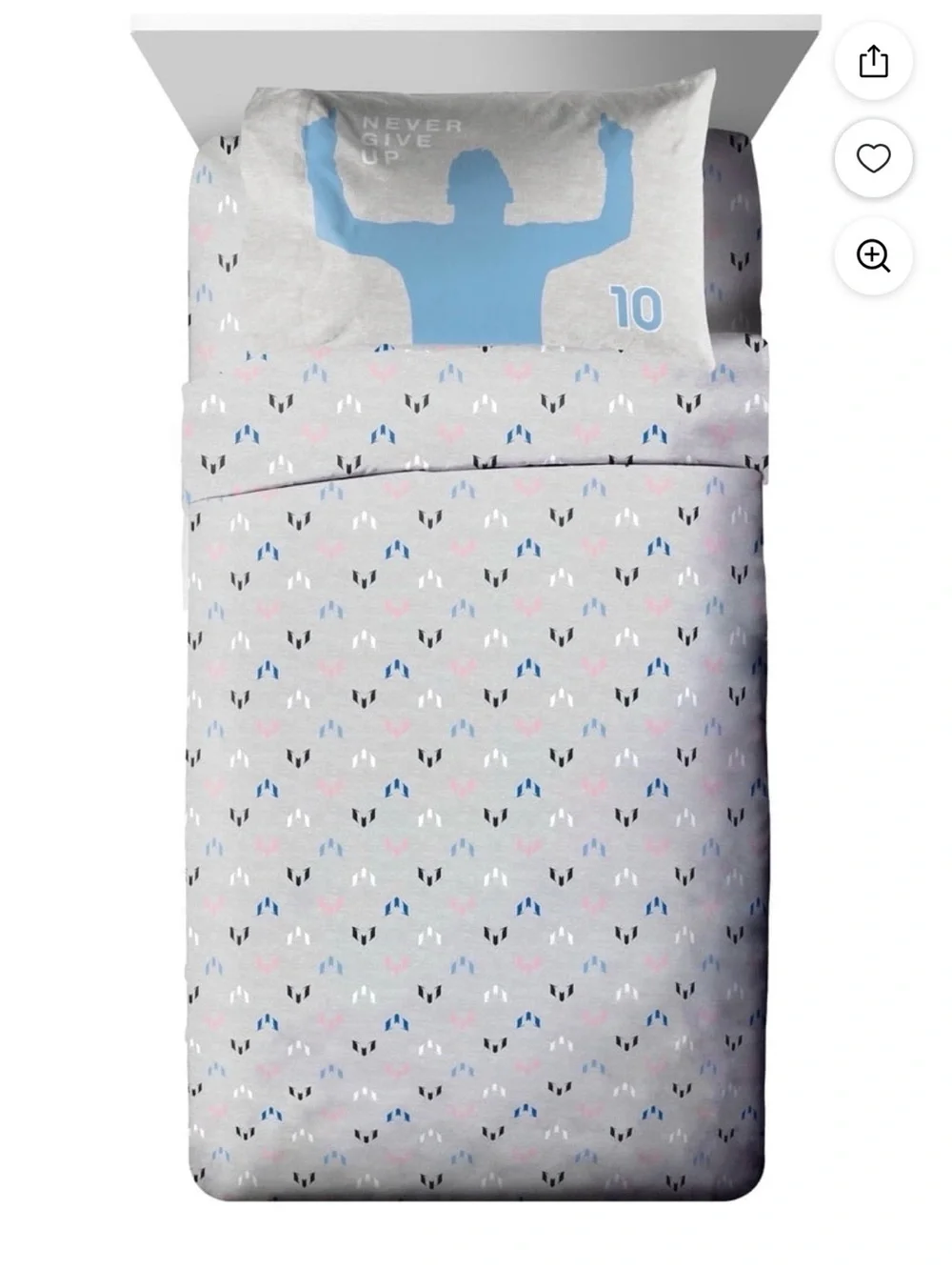 Lionel Messi 3 Piece Twin Size Bed Sheet Set - Soccer Theme Bedding