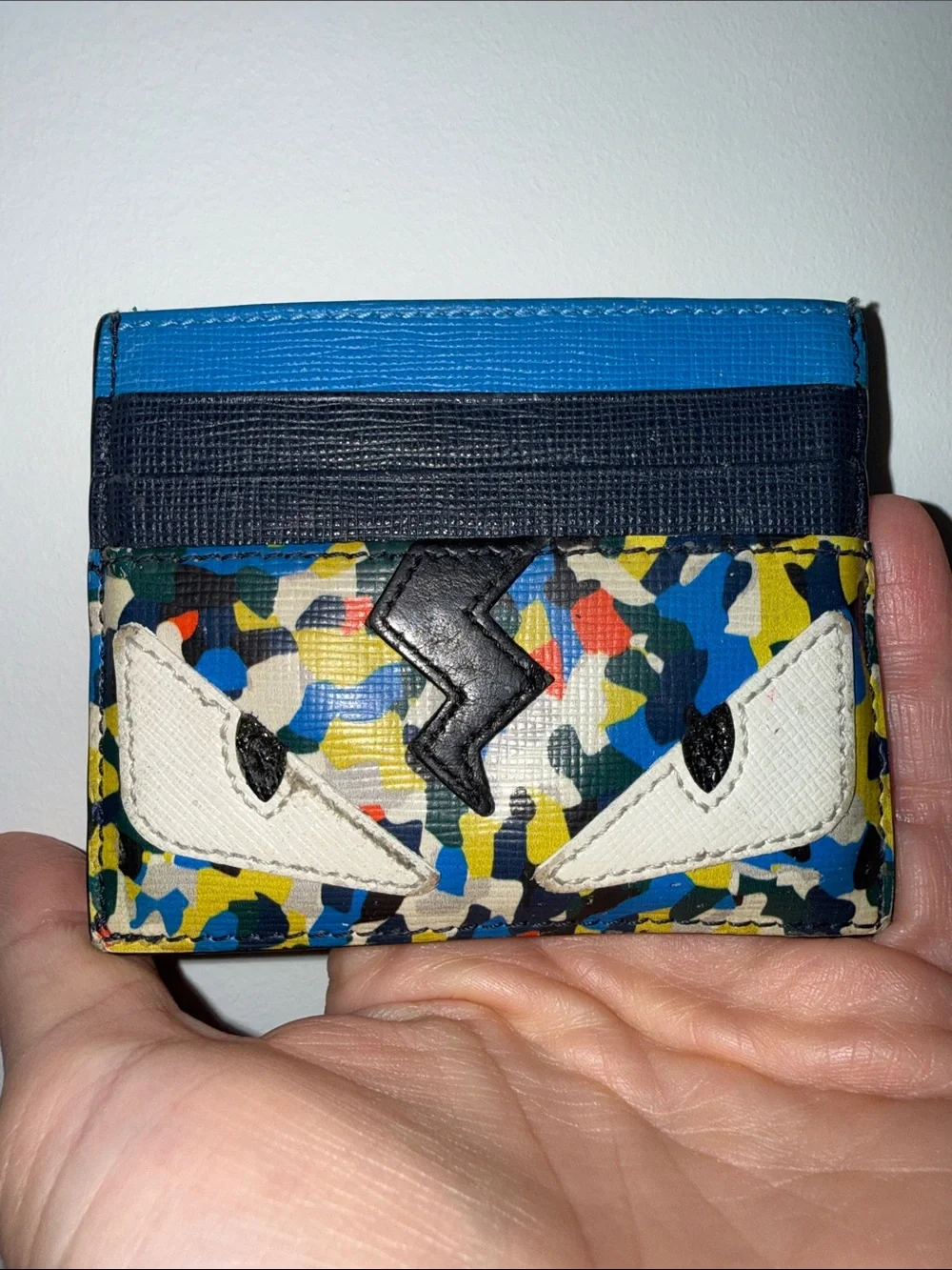 Fendi Monster Blue Card Holder wallet