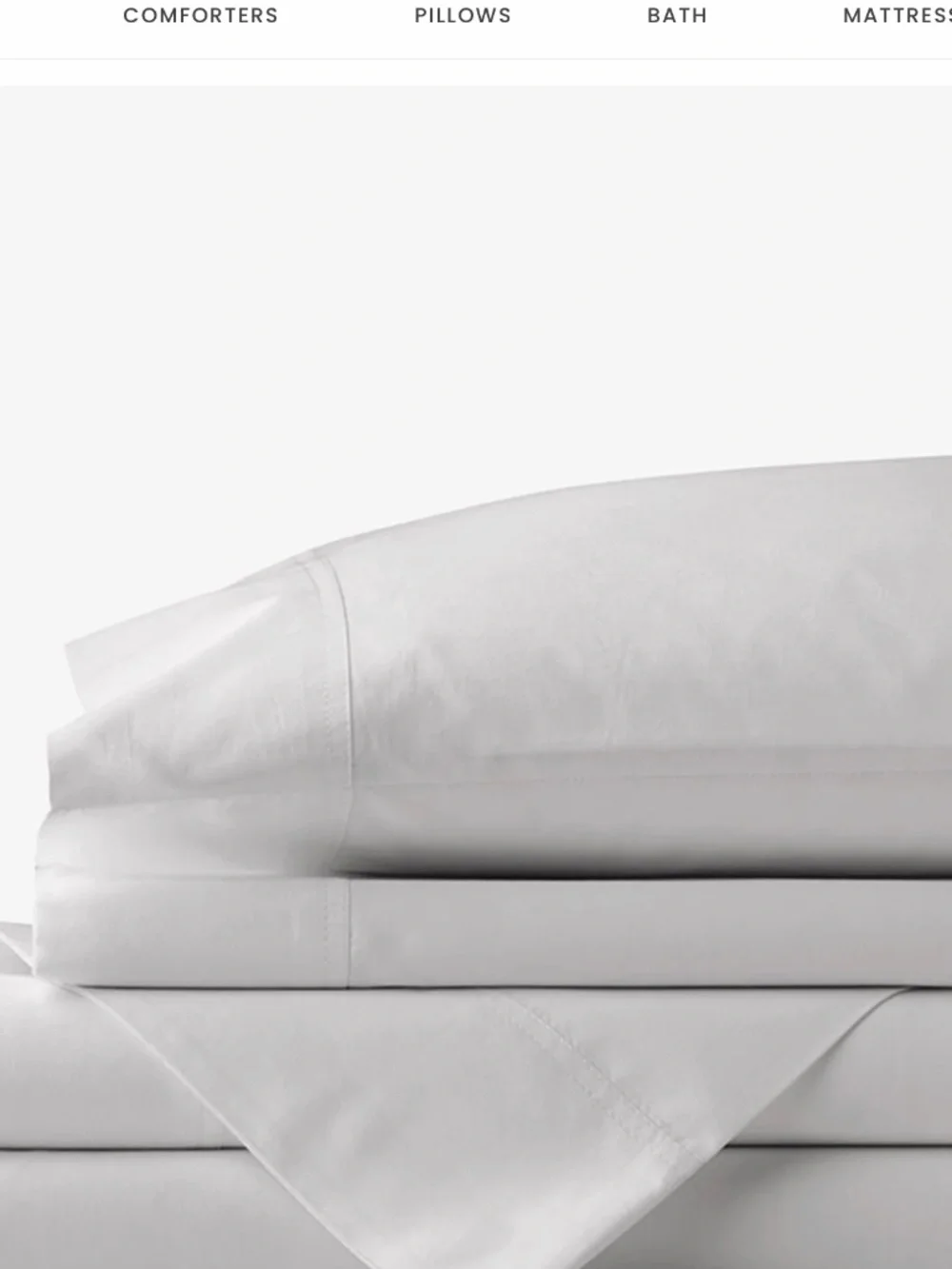 The Company Store, Classic Cool Cotton Percale Bed Sheet Set - Gray Smoke, Queen