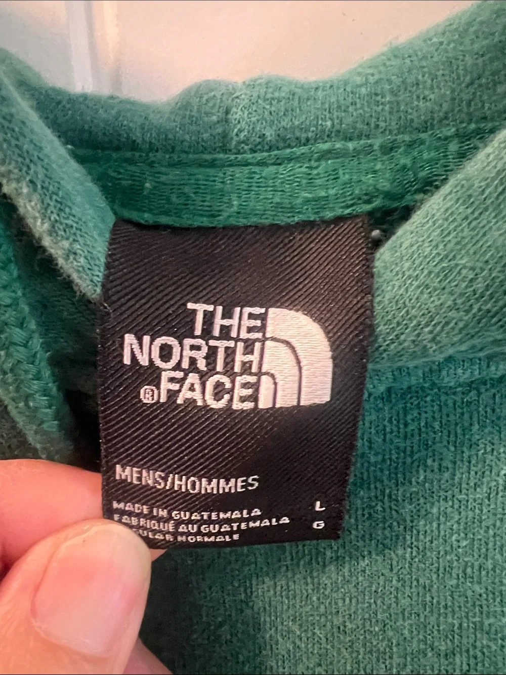 The North Face Green Hoodie with Black Logo
