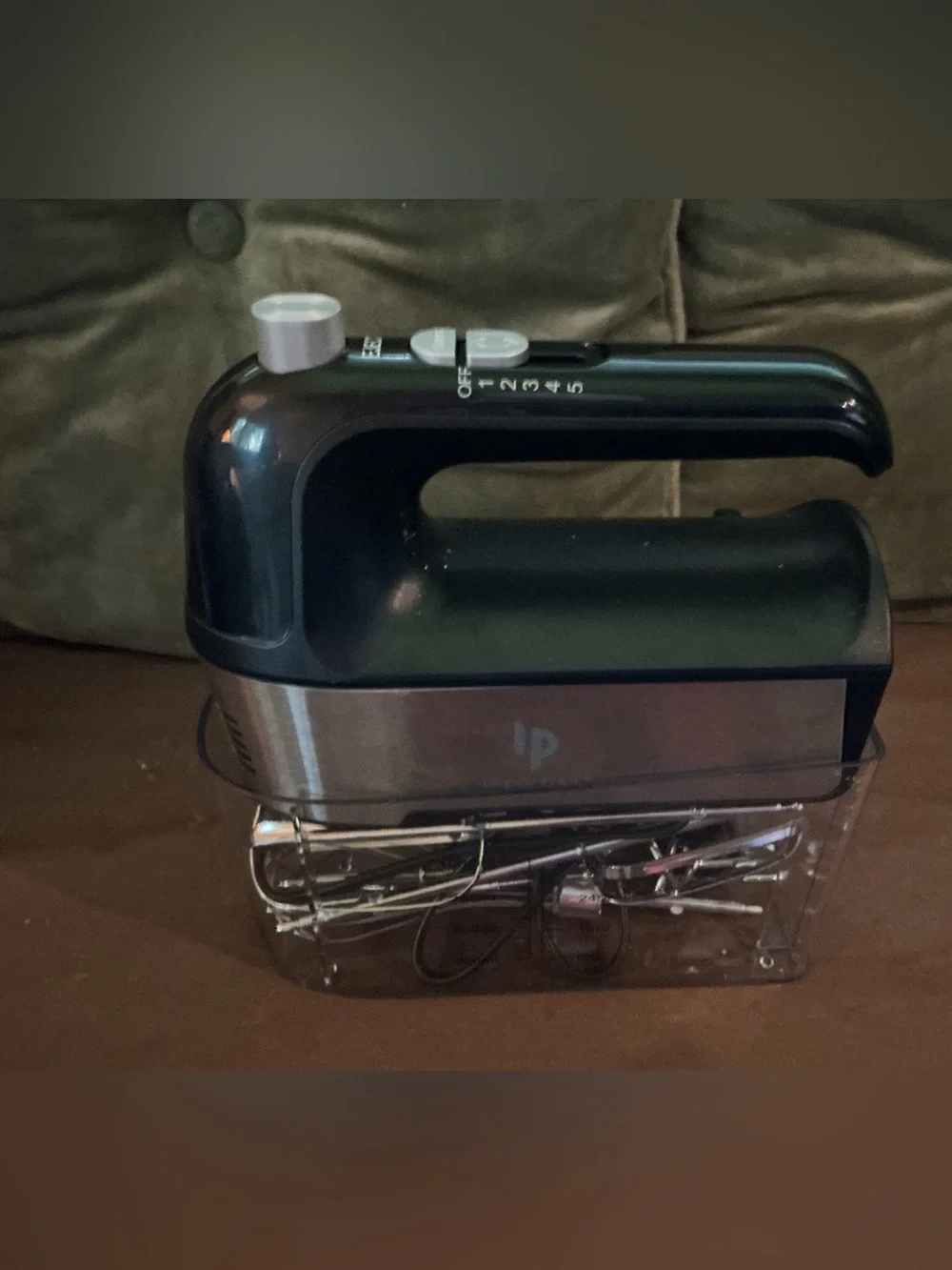 Black and Stainless 5 speed Hand Mixer with Attachments
