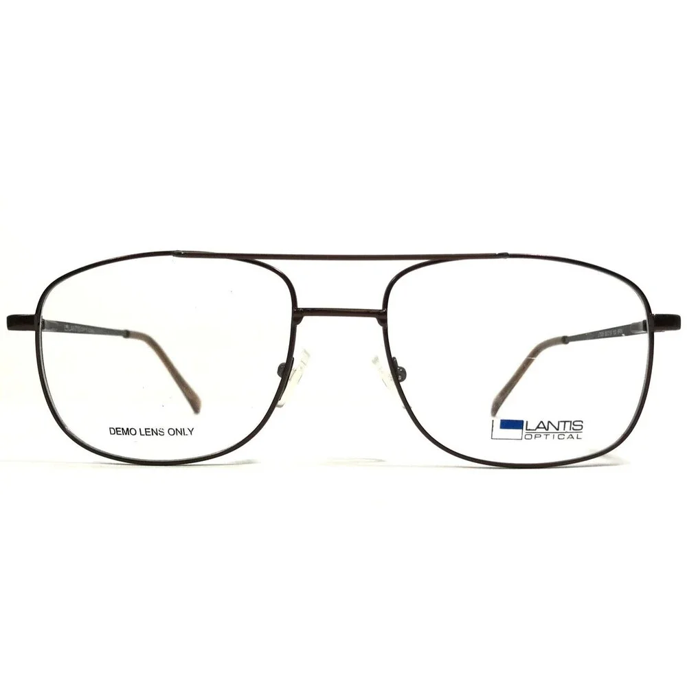 Lantis Optical Eyeglasses Frames L7009 BRN Brown Square Wire Rim 58-19-150