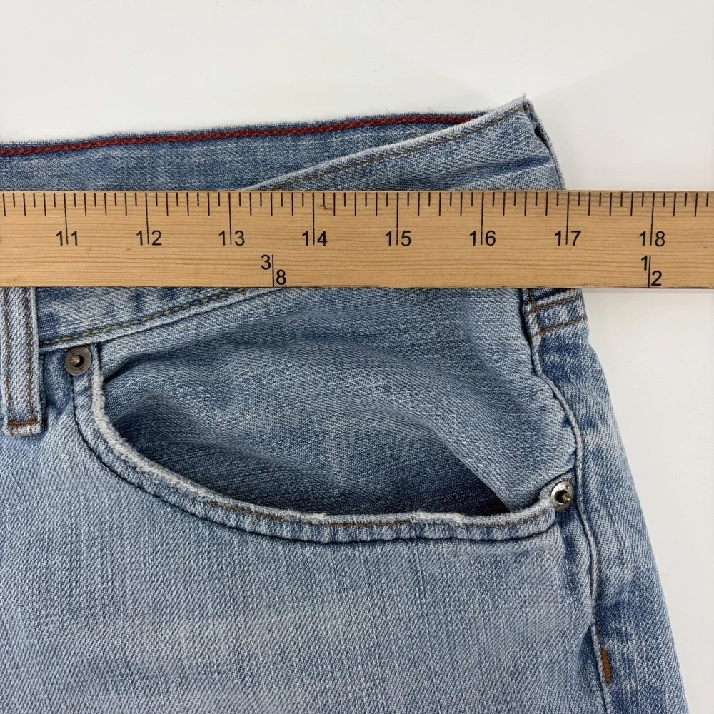 Banana Republic Men's Blue Denim Boot Cut Jeans 33x32 (Fits 33x30) Distressed