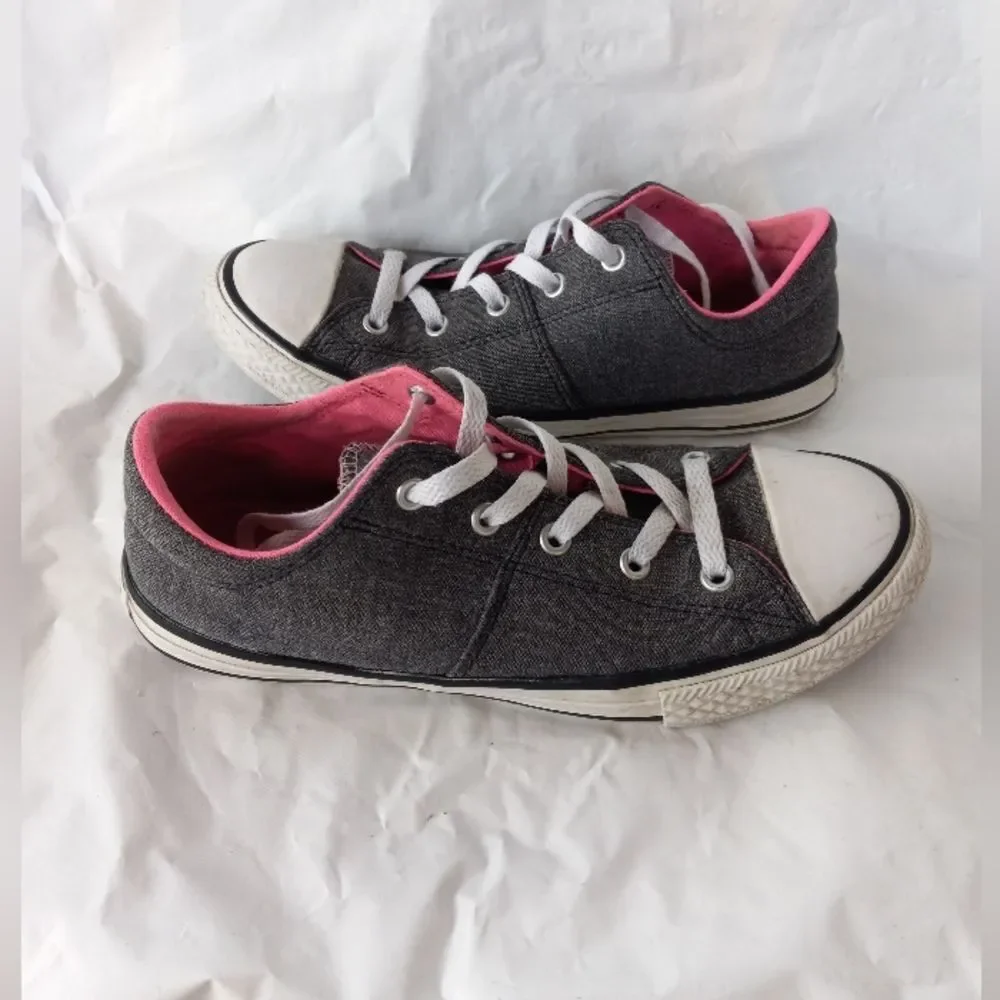 Converse All Star Grey Pink Sneakers Youth 4 Shoes