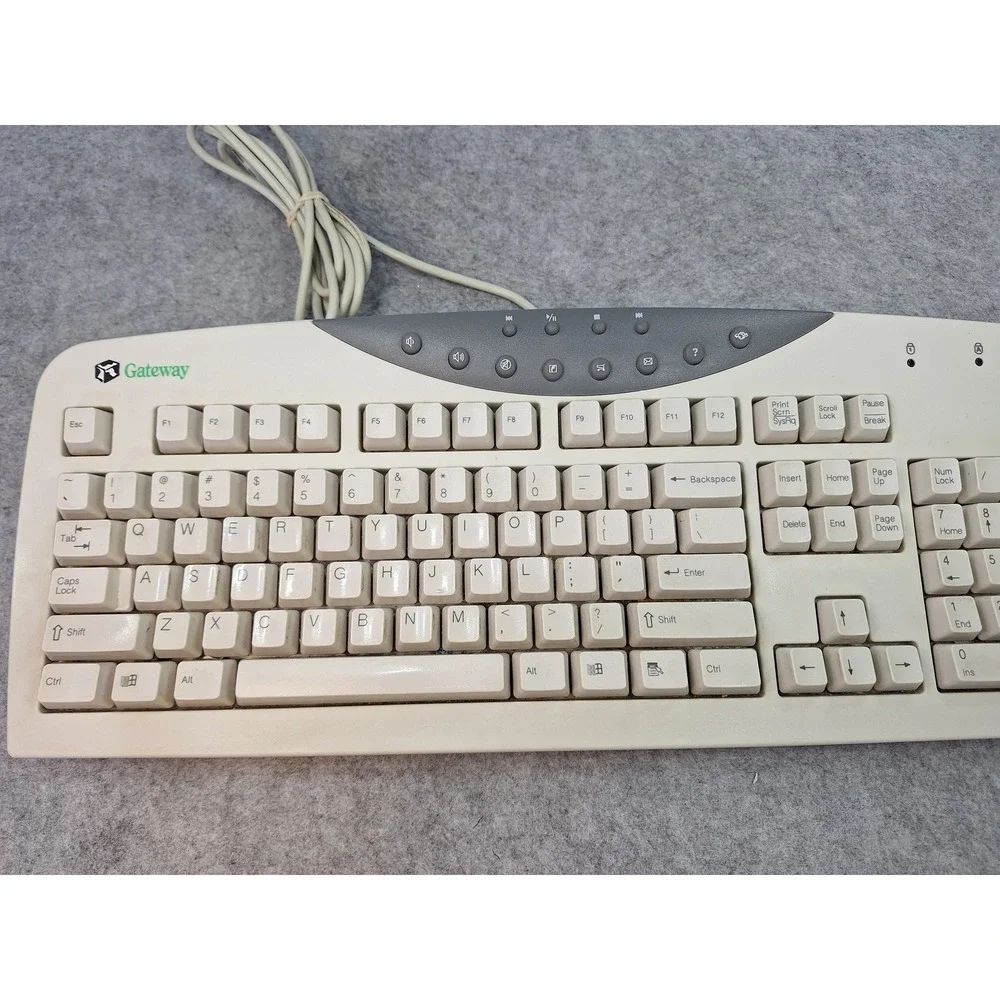 Gateway SK-9920 Wired Multimedia Keyboard PS/2 Beige Vintage Retro 7003197