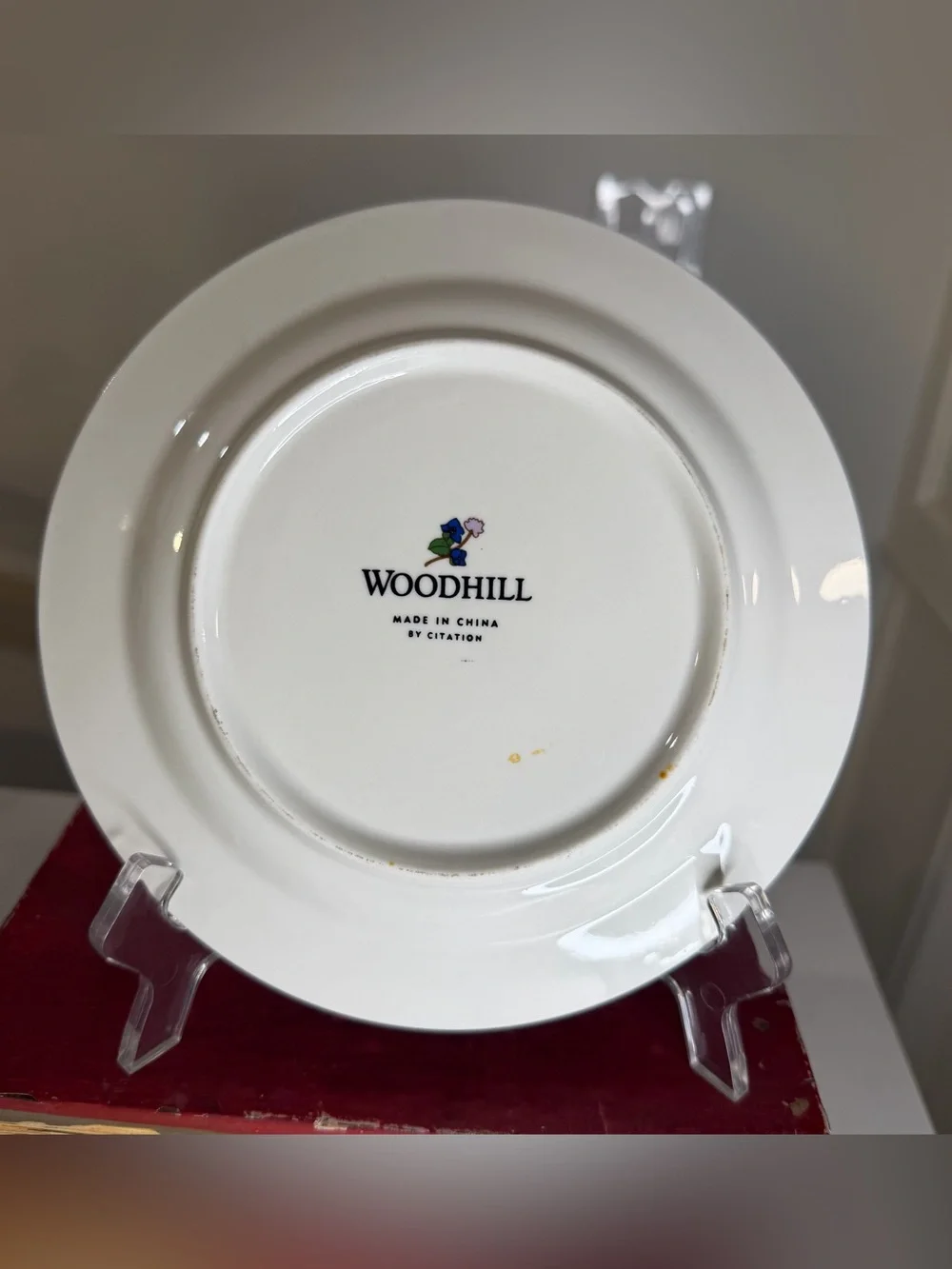 Woodhill floral Vine Pattern White Porcelain Dinner Plate - Yellow & Blue