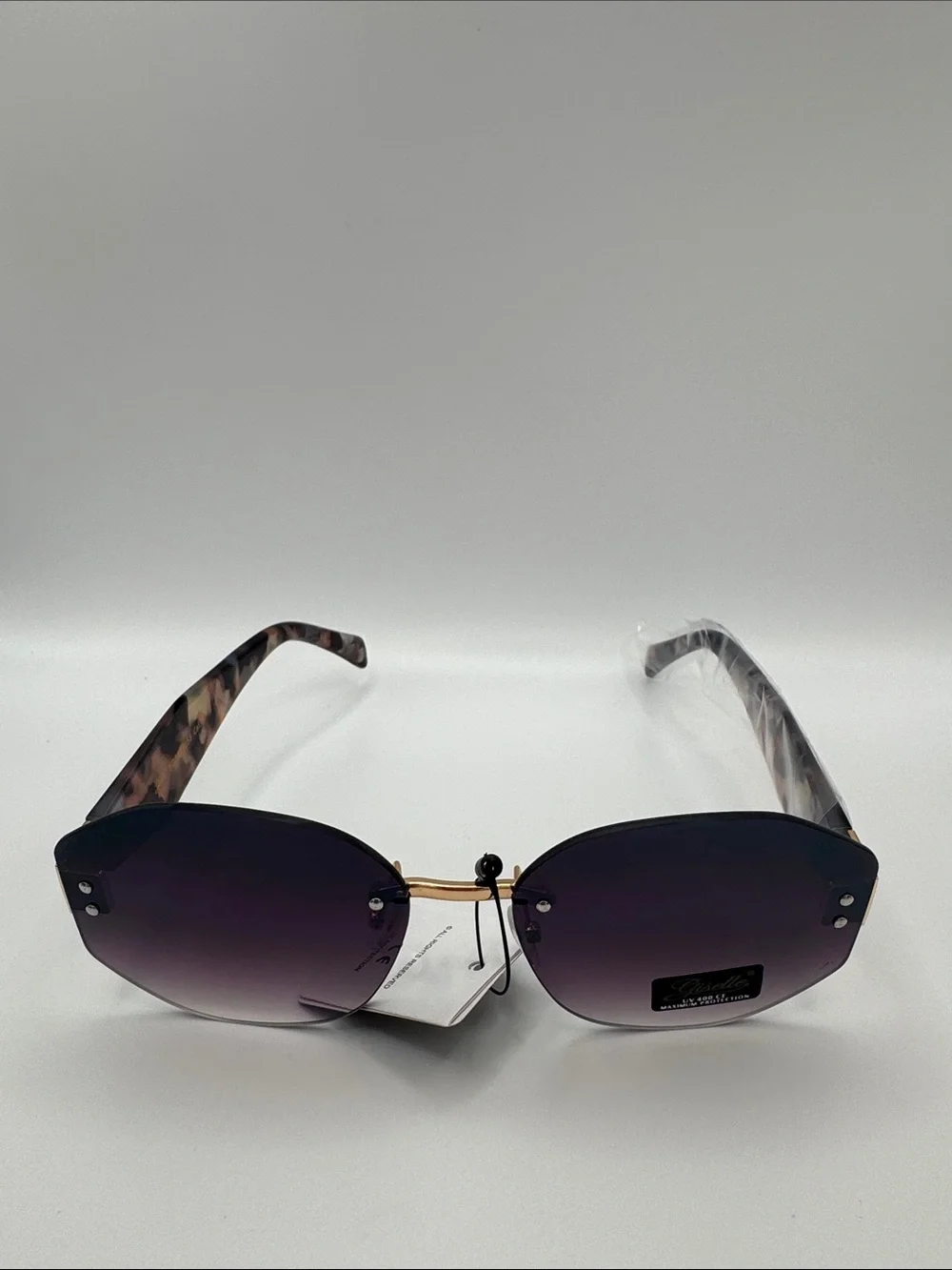 Rimless Gradient Purple Womens Sunglasses