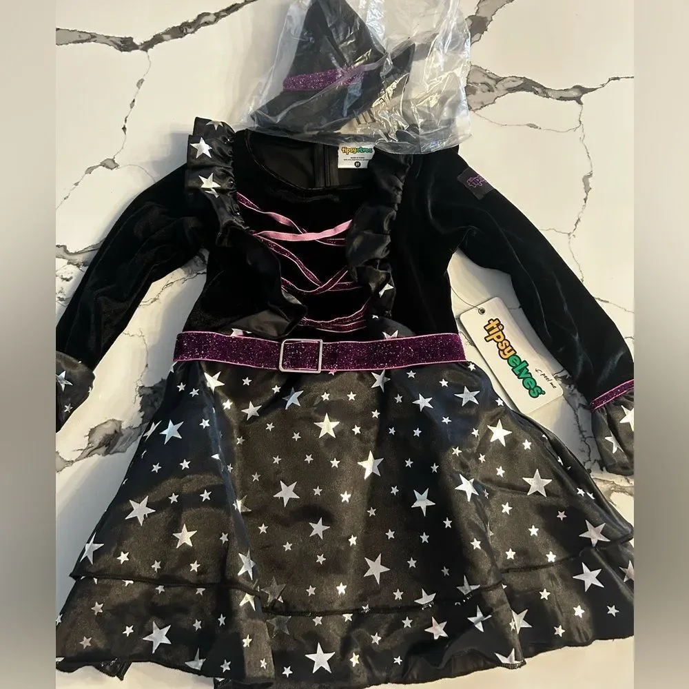 Tipsy Elves Starry Witch Costume - Black and Purple