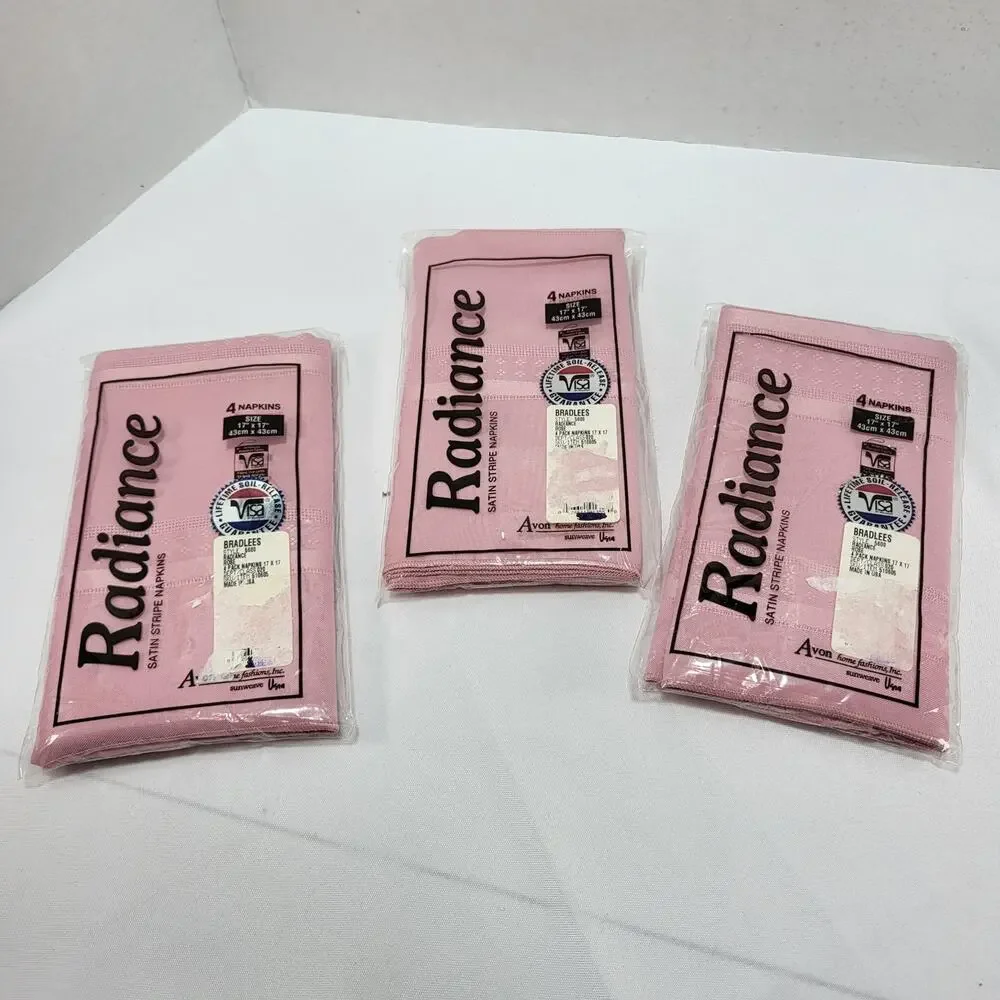 Lot of 3 Pink Radiance Satin Stripe 4 pack 17
